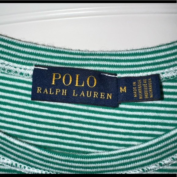 Green striped Ralph Lauren tee - Picture 3 of 3